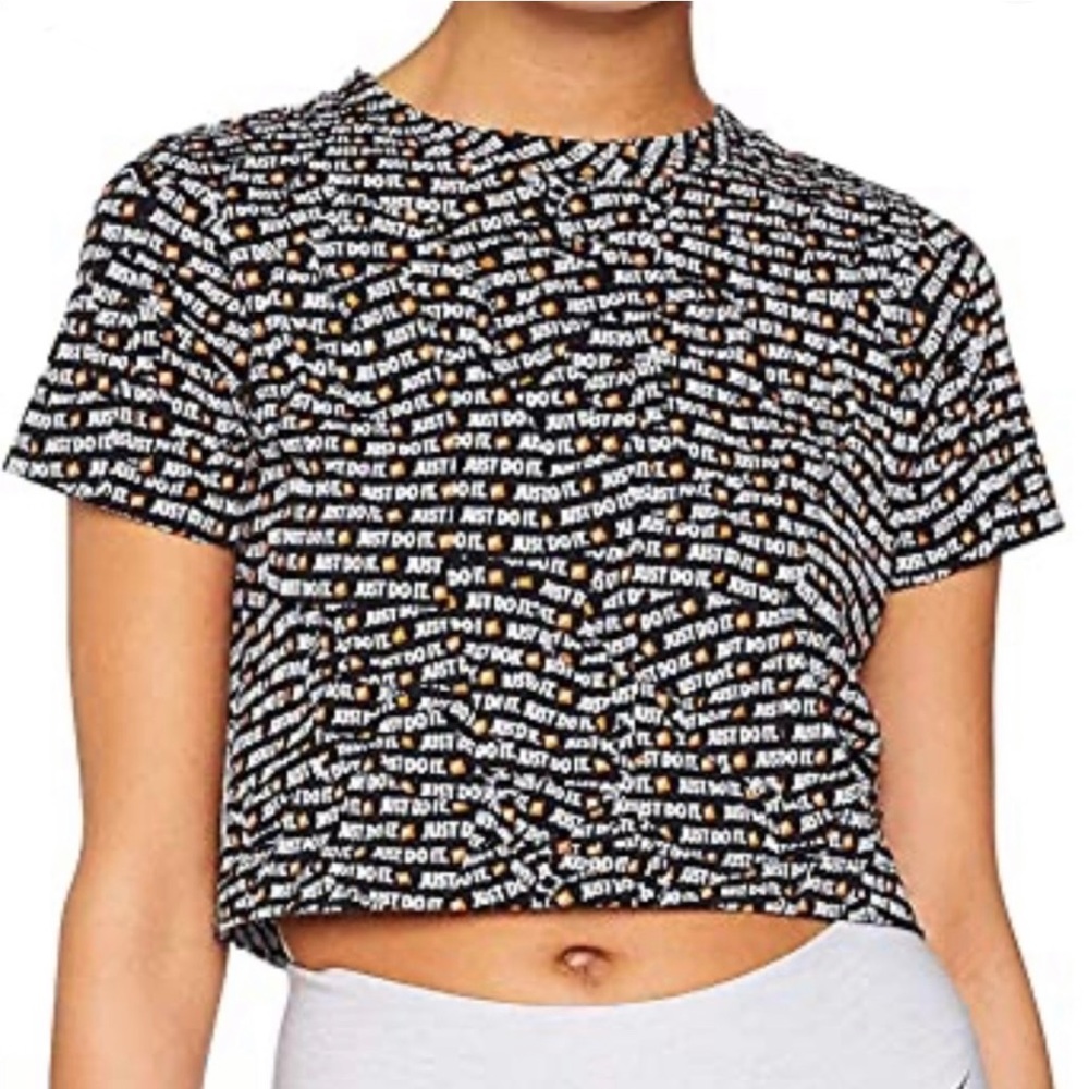 Nike‎ JDI Crop Top - Small Just Do It all over print GUC